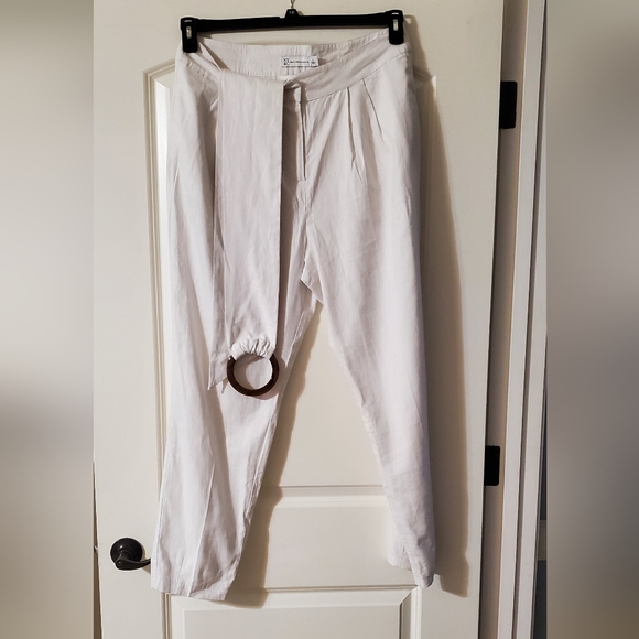 New York & Company Pants - New York & Company cream colored linen blend ladies pants